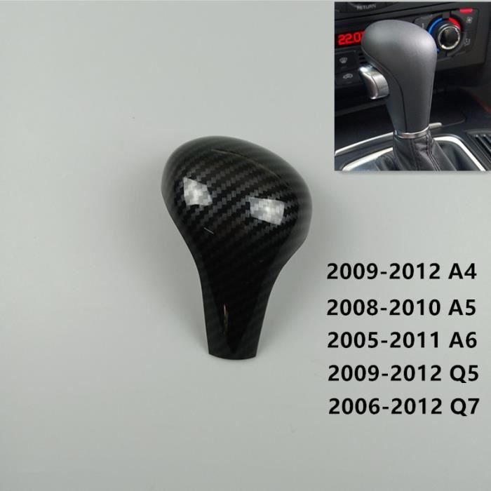 Carbon Fiber -Tête de pommeau de levier de vitesse de style de voiture pour Audi A4 B7 A5 A6 C6 Q5 Q7 LHD à vitesse poignée de chang