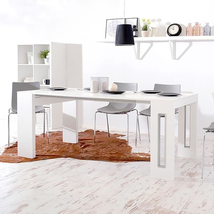 Table à rallonges / Console extensible - ROMANSIA - 90 cm - blanc - 3 rallonges - style moderne - fabrication italienne