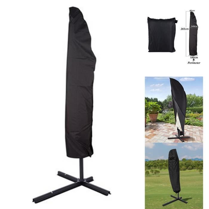 Housse de Protection pour Parasols à Mât, 265CM Protège Parasol Déporté Excentré Bache Parasol Déporté Decentré Imperméable