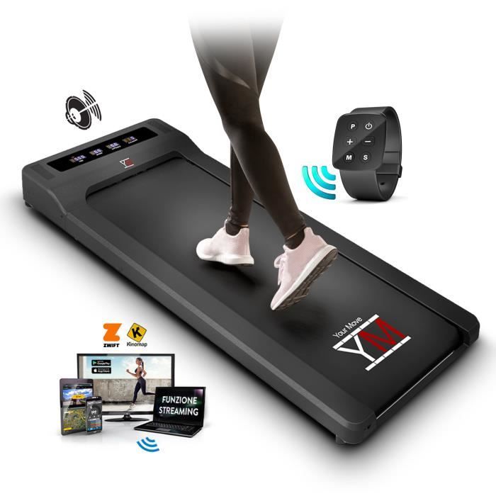Tapis de Course Électrique Pliable 'SLIM' YOUR MOVE mod. WPAD, Bluetooth App KINOMAP et ZWIFT, Contrôleur à Télécommande d'Horloge