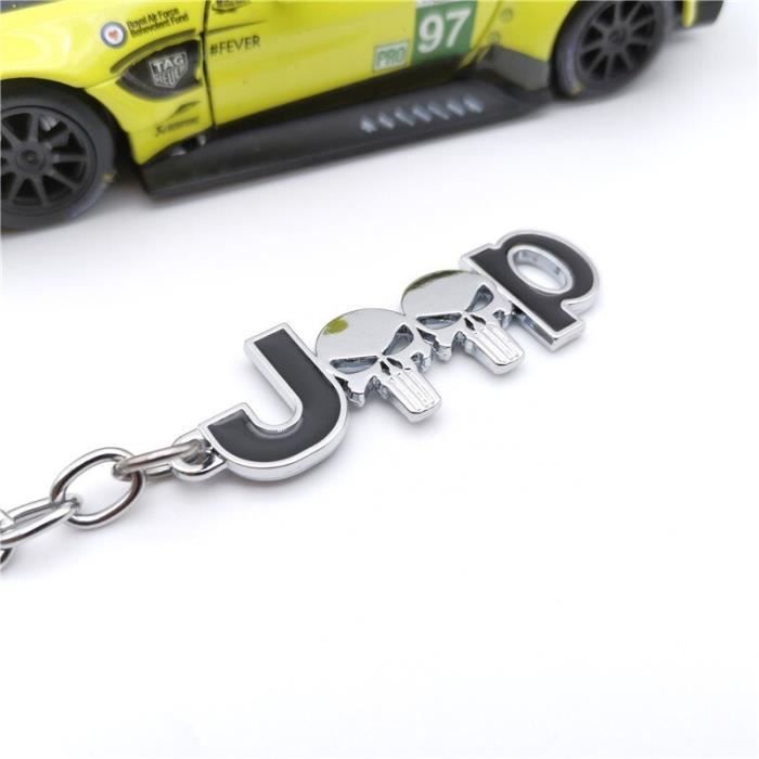 Porte-clés,Mode broderie porte clés chaîne voiture Auto moto Collection brodé Badge porte clés porte clés pour jeep - Type Gris