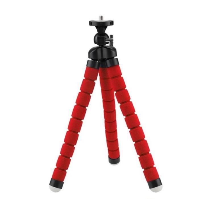 Mini Trépied Flexible Octopus pour IPhone Huawei Trépied pour Smartphone Pour Caméra Gopro Avec Support Clip Pour Téléphone-rouge