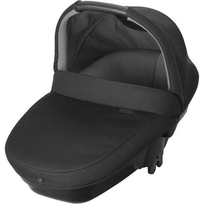 Nacelle BEBE CONFORT Amber Plus, Groupe 0, Utilisable en voiture, Confortable, Sécuritaire, 0-6 mois (environ 10kg), Black Raven