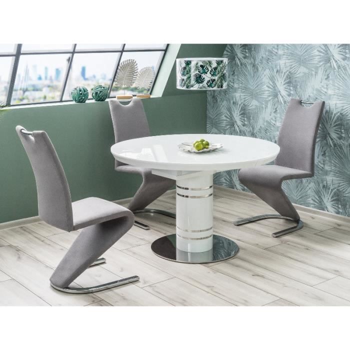 Table à manger ronde extensible : 120 ÷ 160 cm x 120 cm x 76 cm
