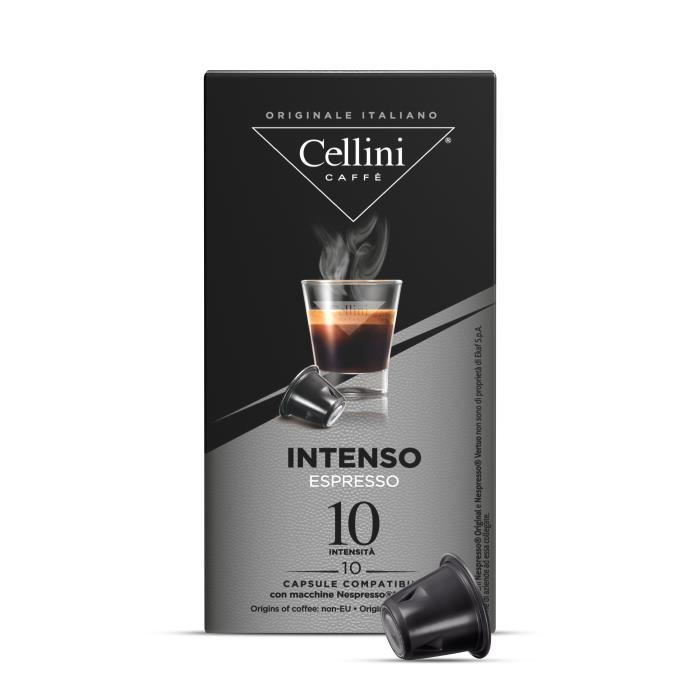 CELLINI - 100 Capsules de café compatibles Nespresso - Mélange Intenso