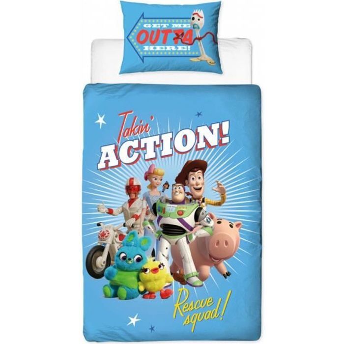Ensemble housse de couette et taie d'oreiller Toy Story 4 Rescue