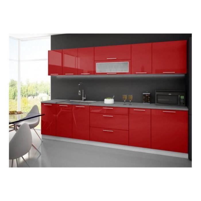 Cuisine complète LYDIA 300cm - Rouge
