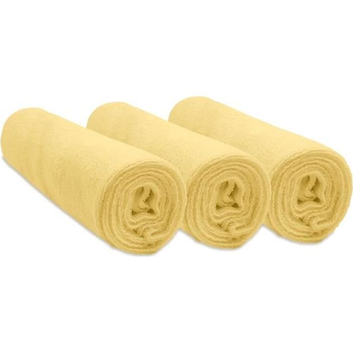 Lot de 3 housses pour Matelas à Langer 50x70 Jaune