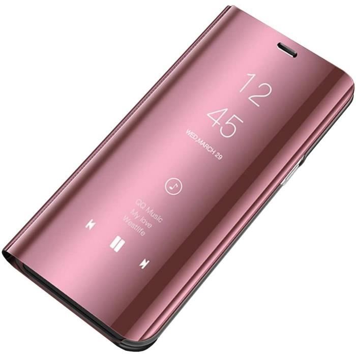 Etui en cuir fin pour iPhone 8 Plus et iPhone 7 Plus effet miroir fonction de support AO