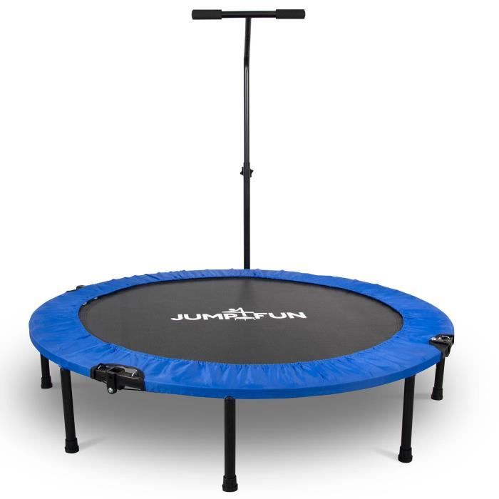 Mini Trampoline Fitness Jump4fun Pliable T-Bar - Ø122cm, Bleu