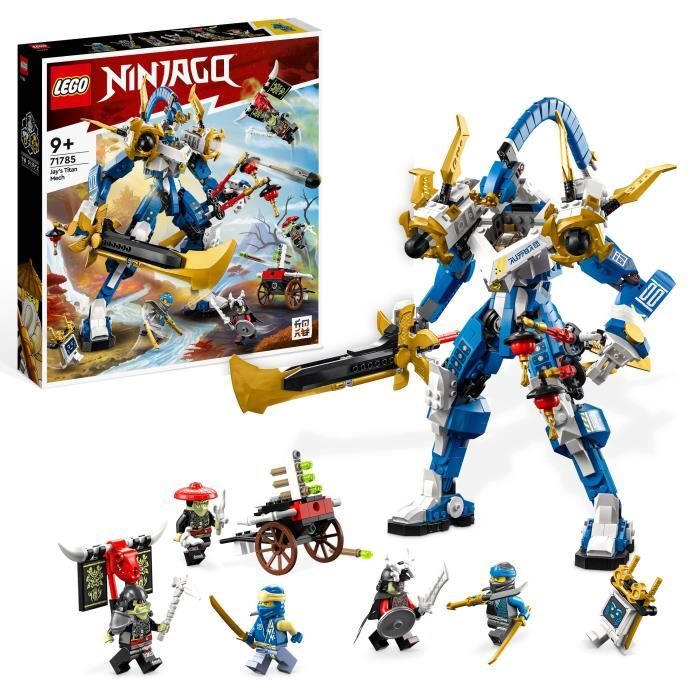 LEGO® NINJAGO 71785 Le Robot Titan de Jay, Jouet pour Enfants, avec Minifigurines et Arbalète