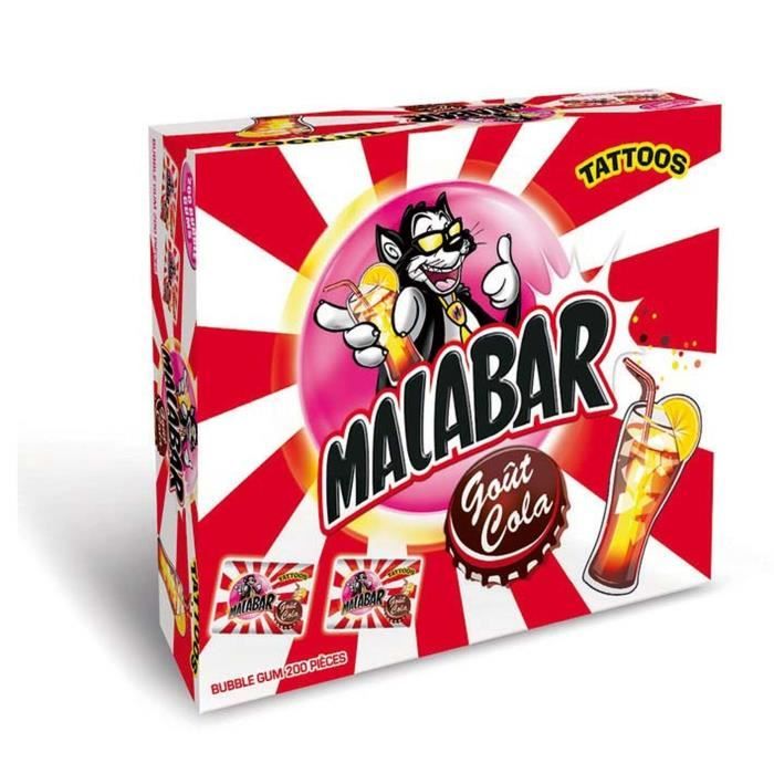 MALABAR Boîte de Chewing-gum Cola - 200 pièces