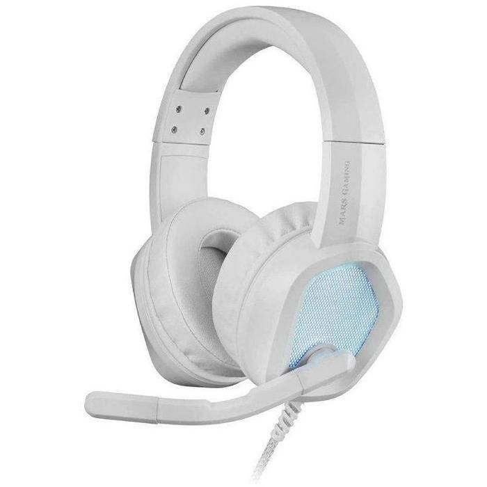 Mars Gaming MH320 Blanc - Casque Gamer RGB Flow - Microphone + Boîte de Contrôle