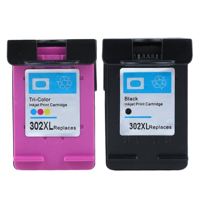 2pcs Nouvelle cartouche d'encre non OEM pour HP 302 POUR HP-302 DESKJET 2130 1110 1115 2134 2135 3630 Envy 4520 4522 4523 4524 Noir