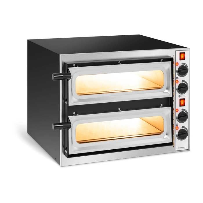Royal Catering Four À Pizza Électrique Vitré 2 Étages 41x36x9cm 3,2kW 230V 320°C