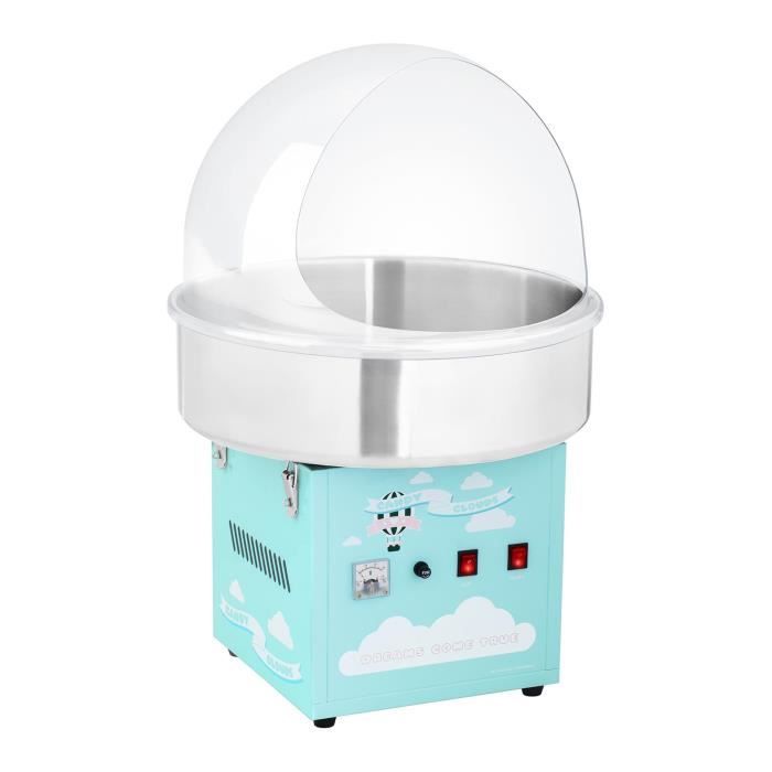 Kit Machine À Barbe À Papa Royal Catering RCZL-1200-BG SET (1200 W Cuve 52cm Protections Électriques Inox Bulle Turquoise)