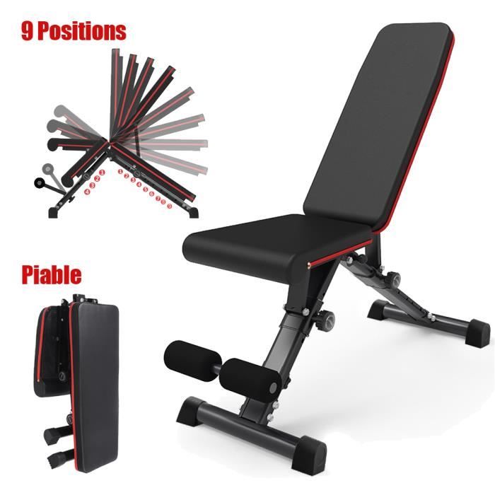 SINBIDE® Banc de Musculation Ajustable Pliable, banc utilitaire ajustable pour Entraînement Complet du Corps