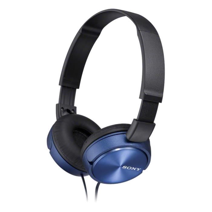 Sony MDR-ZX310AP, Avec fil, Bandeau, Binaural, 10 - 24000 Hz, 98 dB, Bleu