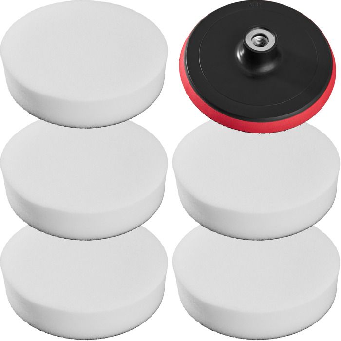 TECTAKE 5 Peaux de polissage + Disque de Polissage 180 mm pour Polisseuse Rotative