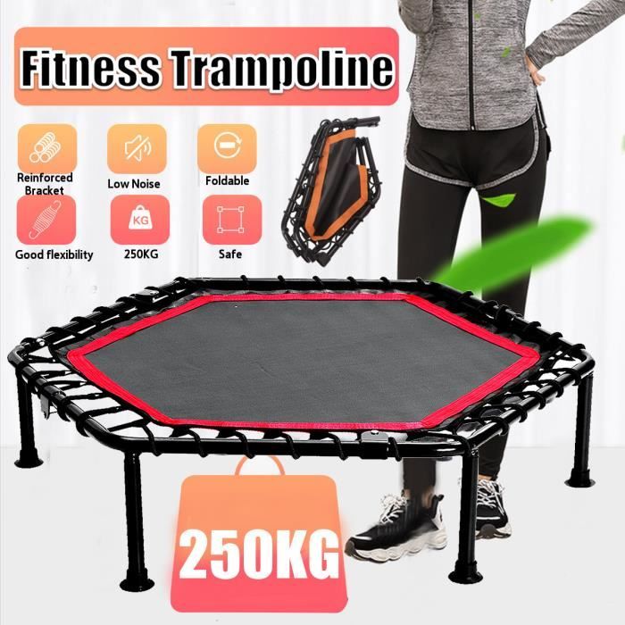 TEMPSA 40pouces Mini Trampoline Fitness silencieux sans barre de poignée réglable Trampoline intérieur rebond à l'élastique