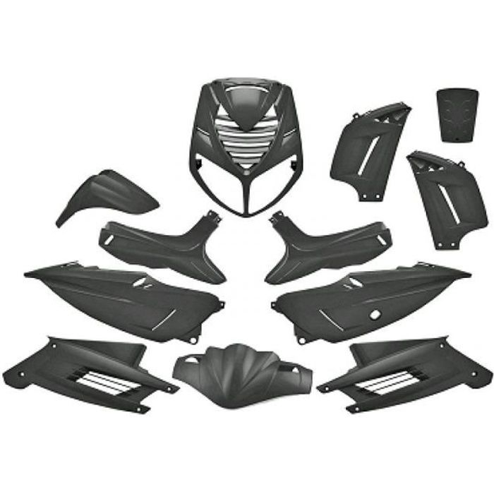 Kit carénage carrosserie TNT noir brillant scooter Peugeot 50 Speedfight 2 Neuf