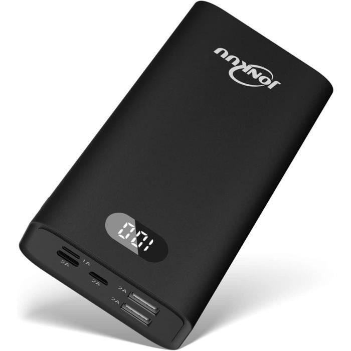 Batterie Externe 26800mAh, Chargeur Rapide Portable avec 2 USB Sortie, Pour iPhone Samsung iPad Huawei - Noir