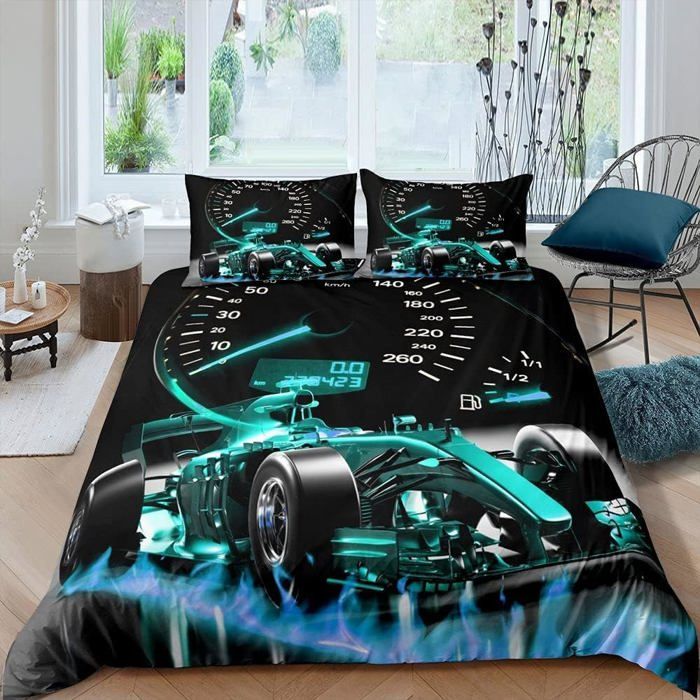 Housse De Couette Ferrari Imprimée 3D - Microfibre Douce - Taille King 220x240 Cm - Literie Design Sport Et Luxe