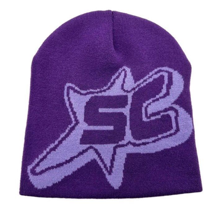 Bonnet Tricoté Motif Tête De Mort - Unisexe, élastique, Chaud - Taille 56-58 Cm - En Acrylique, Pour Homme Et Femme - Style Streetwear - 8