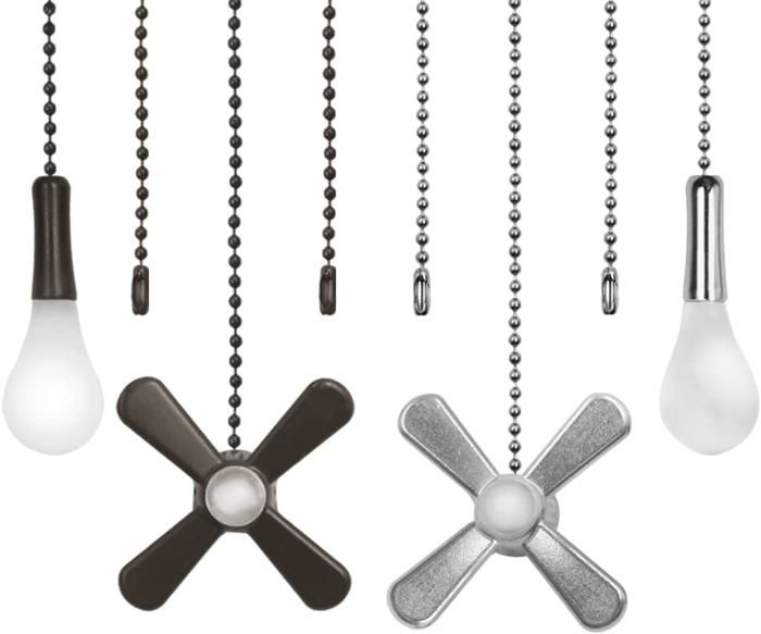 PATIKIL Lot De 2 Chaînes De Traction 1M Tirettes Perlées Bois Pour Ventilateur Plafond - Ton Or