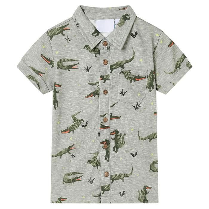 Chemise pour enfants mélange kaki clair 92/104/116/128/140 Chemise pour enfants mélange kaki clair 92/104/116/128/140