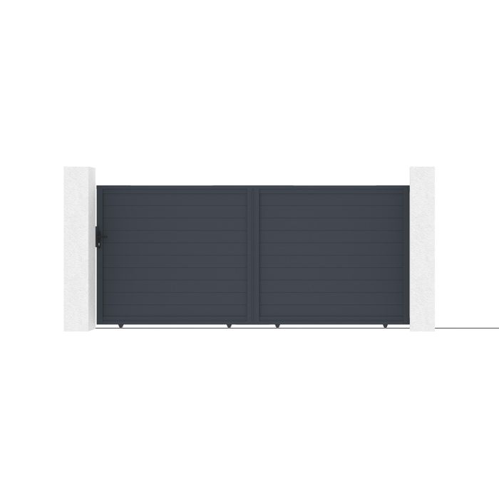 Lot portail coulissant et motorisation - Casanoov - EIGER - 4m H.178cm - Aluminum - Gris anthracite / Motorisation RANGER C300