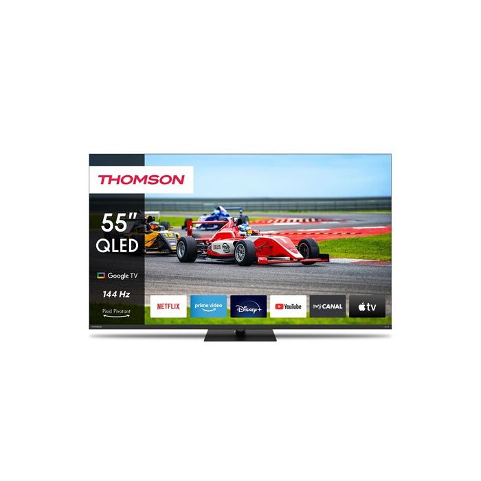 Google TV 55 QLED Pro avec pied central rotatif 144Hz 140cm 2024 - vue 5