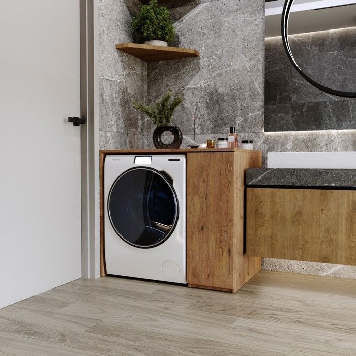 Armoire pour lave-linge Rétro minimaliste 96x88 5x62 - MEUBLE DE SALLE DE BAIN COLONNE DE SALLE DE BAIN