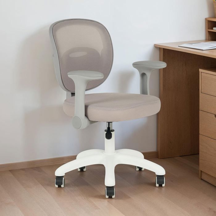 Chaise de bureau enfant AMELIA Gris Réglable en hauteur avec Accoudoirs Assise Rembourrée Confortable Chaise de bureau enfant AMELIA Gris Réglable en hauteur avec Accoudoirs Assise Rembourrée Confortable