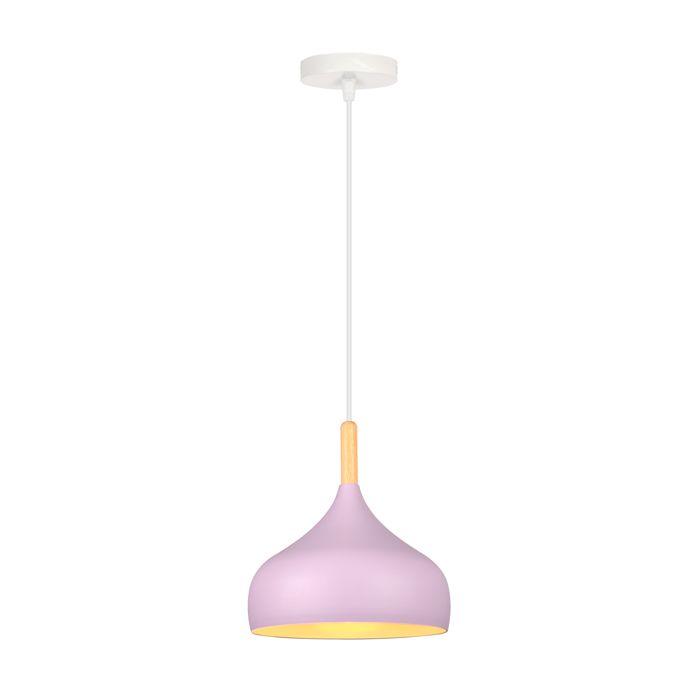 SNOGOLD Suspension Lustre Moderne Rétro Abat-jour en Métal Violet Forme de Goutte Ø24CM E27 Luminaire pour Salon Salle à Manger