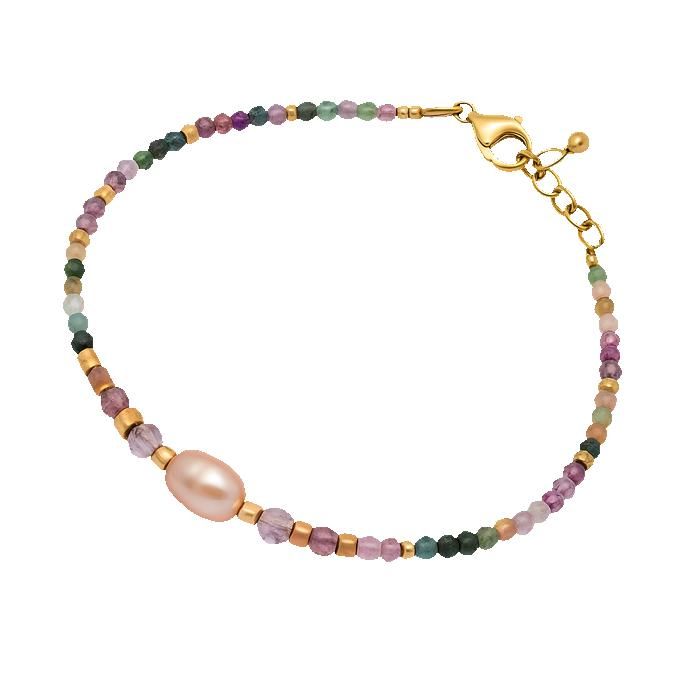 Bracelet Pierres Naturelles Multicolores Femme – Acier Doré Inoxydable avec Perle Bijou Tendance Cadeau Idéal Bracelet Pierres Naturelles Multicolores Femme – Acier Doré Inoxydable avec Perle Bijou Tendance Cadeau Idéal