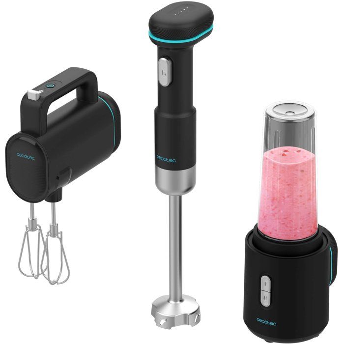 Pack mixeur plongeant blender portatif et batteur sans fil CECOTEC BlendGo Pack 6 niveaux de vitesse