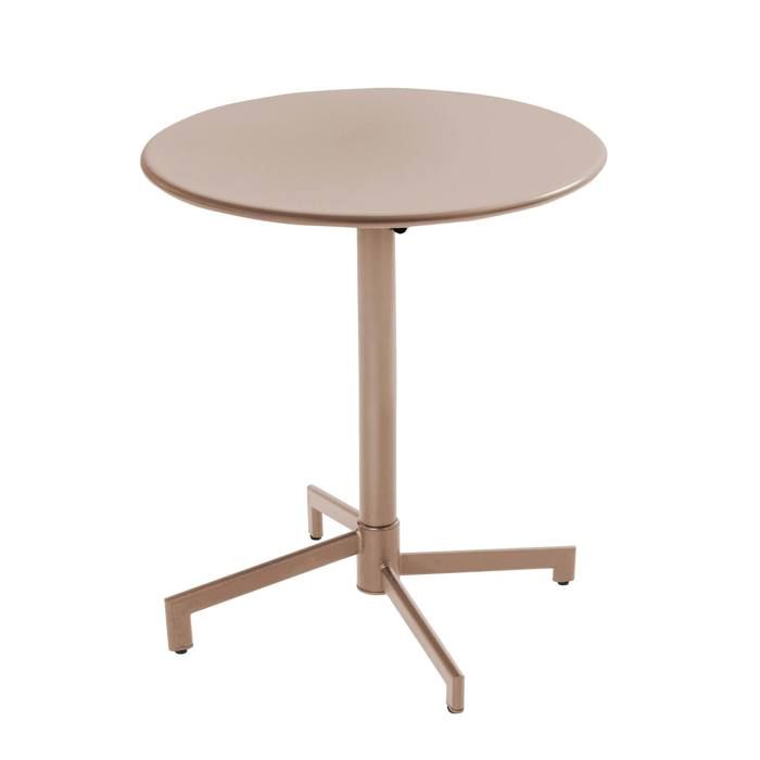 Table de jardin ronde bistrot avec plateau rabattable 70 cm taupe Palavas Oviala