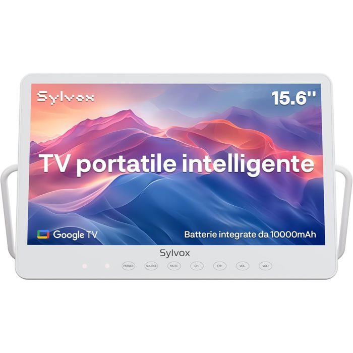Téléviseur portable SYLVOX 156 pouces Smart Google TV 1080P FHD Étanche IP66