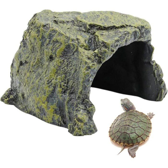 Meilleurs prix pour Grande Cachette pour Reptile Résine Abri pour Reptiles Tortue Cachette Abri Reptile Habitat DéCoration Aquarium Terrarium DéCo