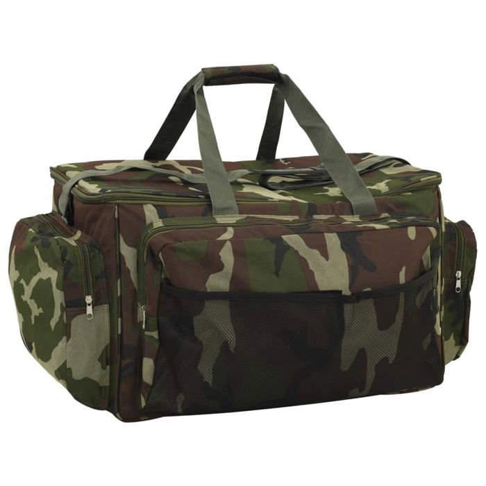 Sac de pêche imperméable - vidaXL - Tissu Oxford 600D - Revêtement PVC - 84x35x35 cm - Vert camouflage - Étanche
