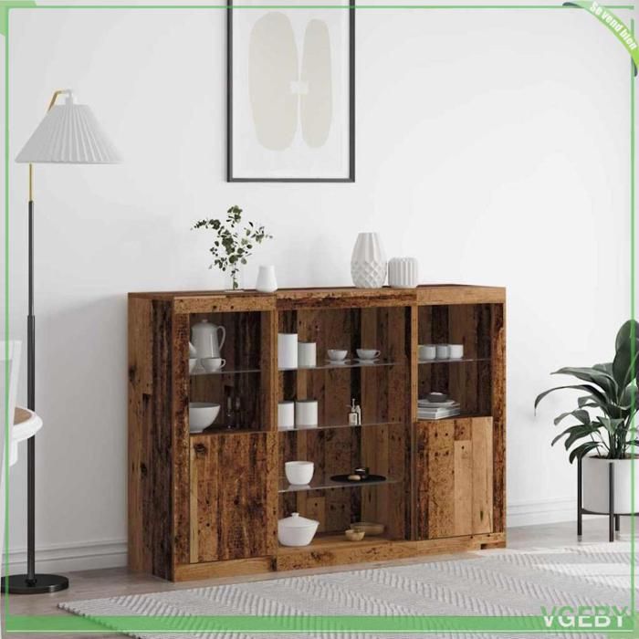 Buffet bas - FAF7291712449000 - Bois dingénierie - 1425 x 37 x 100 cm - Finition patinée
