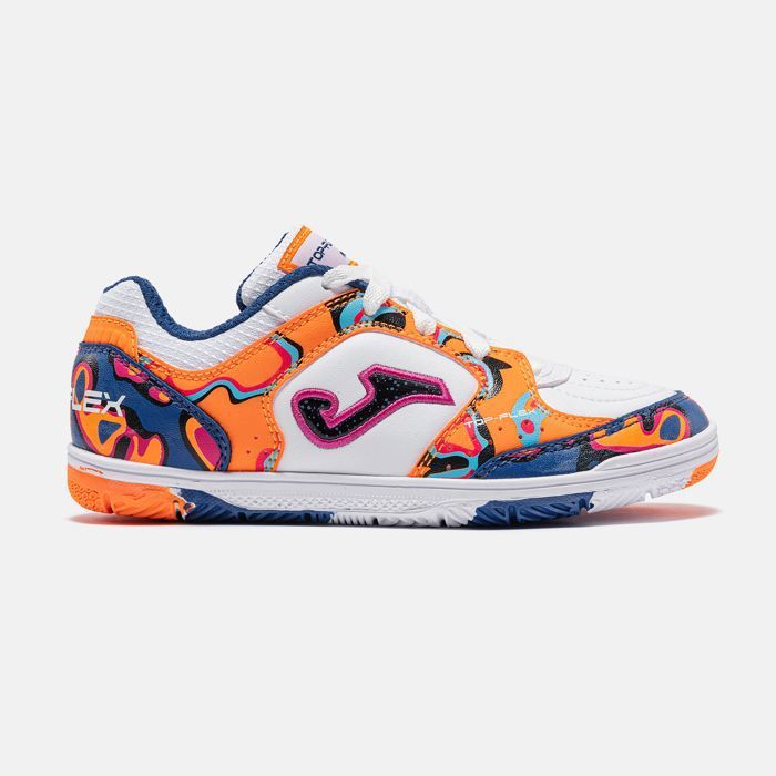Chaussures Mixte Joma Top Flex Jr 26 IN Blanc Orange Chaussures Mixte Joma Top Flex Jr 26 IN Blanc Orange