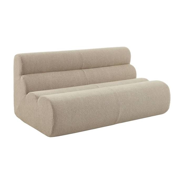 Chauffeuse bouclette texturée 2 places beige - Nova