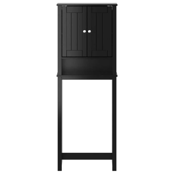 (Promo 2026)Rangement au-dessus de la cuvette - SHIELD - Colonne WC/Étagère de salle de bains - BERG noir bois massif 6856579