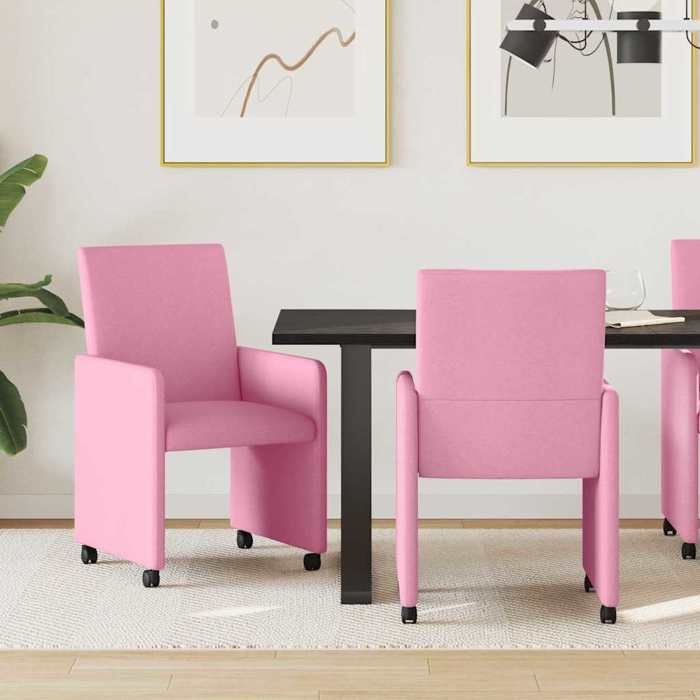 2 pcs Chaises de cuisine Rose - Magnifique Chaises de Salle à mangerClassiquePour salon avec Roues  Rose 57x66x94cm7076