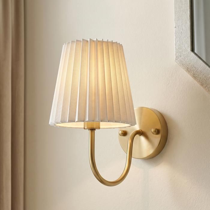 ElektraH Applique Murale Moderne Intérieur Moderne Lampe Murale Abat-jour en Tissu Blanc E14 Eclairage de Murale Style Nordique