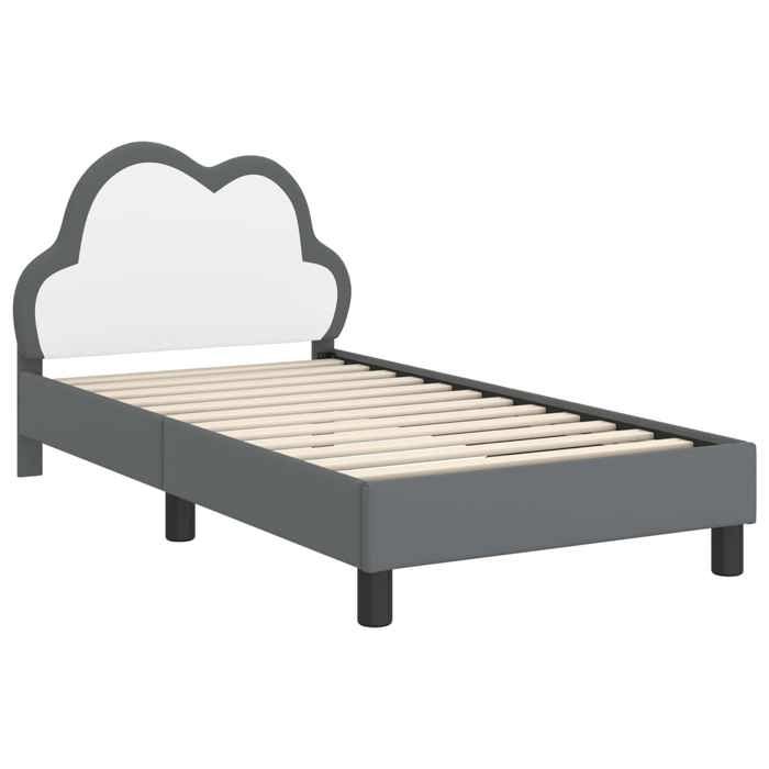 Structure de lit - HAOSHOP - Cadre de lit avec tête de lit Gris clair 80 x 160 cm PU&01_114979