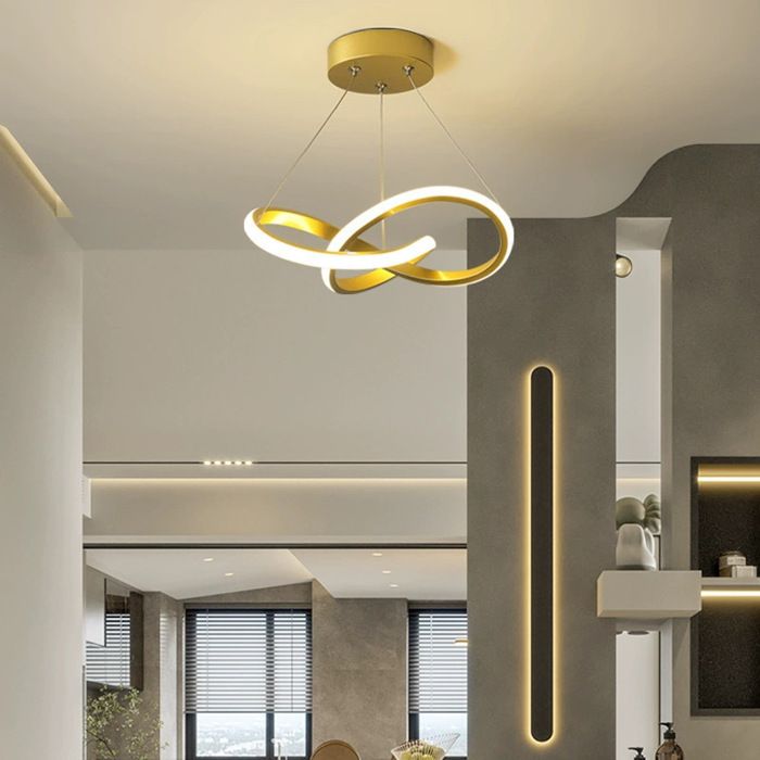Lampe LED suspendue moderne avec un Design profilé irrégulier Or 24CM-4500k gold LUSTRE