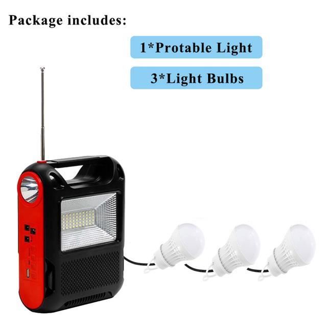 Kit D'éclairage Solaire Portable - 4 Ampoules LED, Panneau Solaire Avec Support, Chargeur USB - Pour Intérieur/extérieur, Camping, Urgence